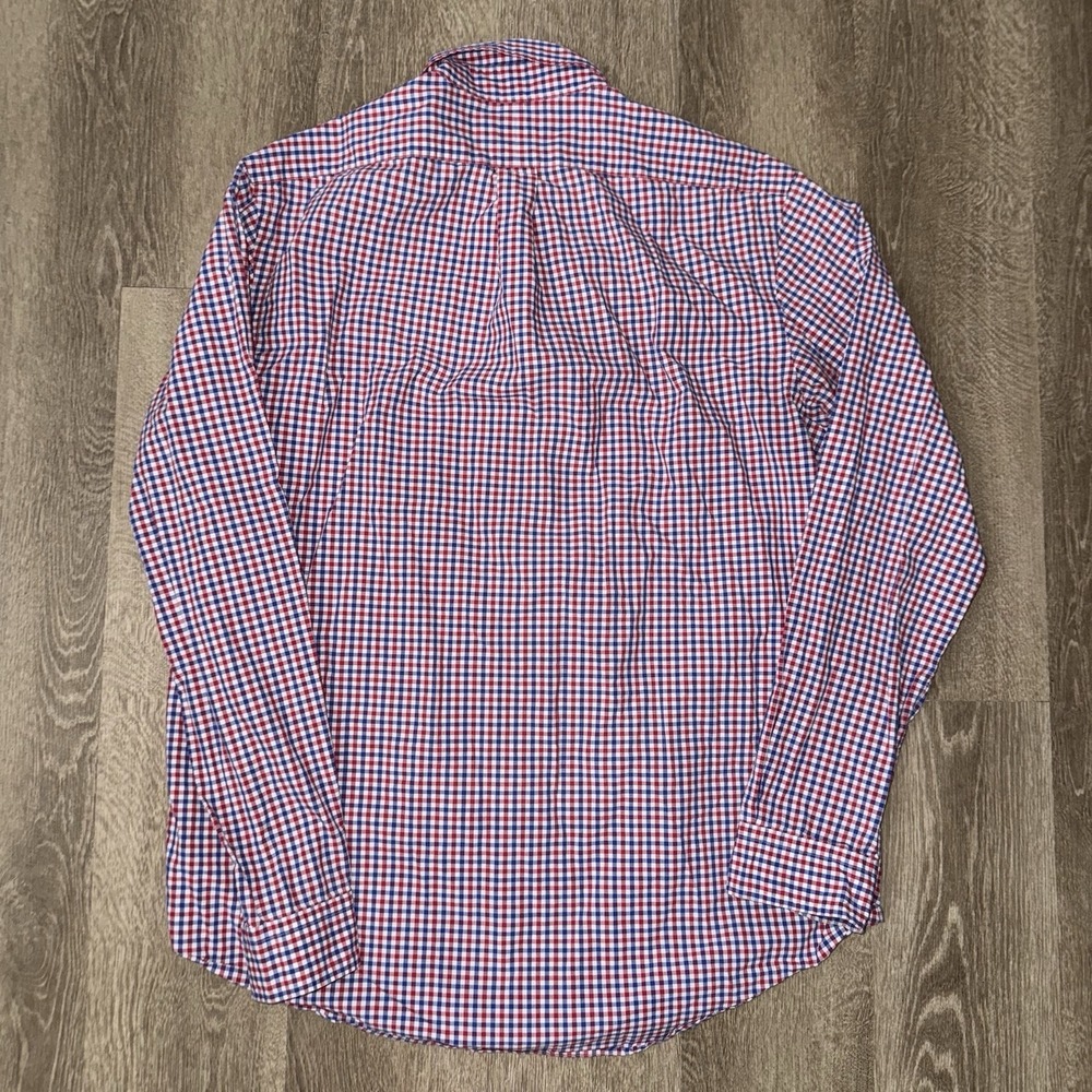 Polo Ralph Lauren Long Sleeve Cotton Stretch Oxford Men's L Red White Blue Check - Picture 3 of 5
